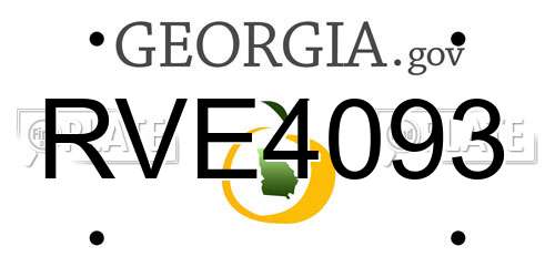RVE4093 Georgia License Plate