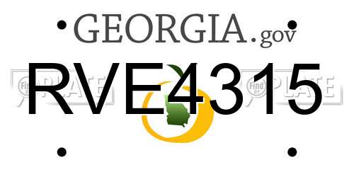 RVE4315 Georgia License Plate