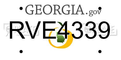 RVE4339 Georgia License Plate