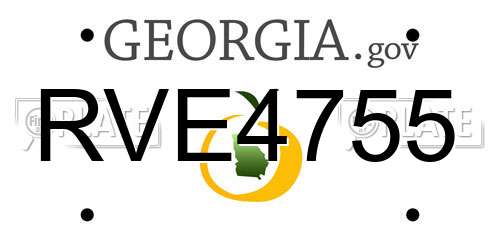 RVE4755 Georgia License Plate