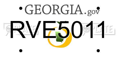 RVE5011 Georgia License Plate