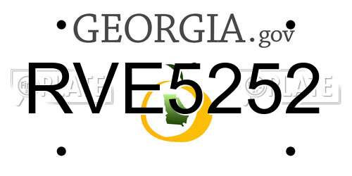 RVE5252 Georgia License Plate