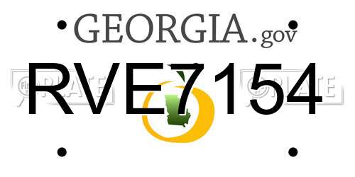RVE7154 Georgia License Plate