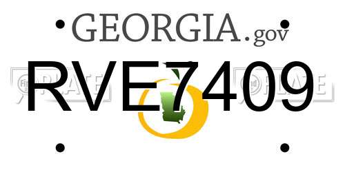 RVE7409 Georgia License Plate