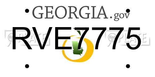 RVE7775 Georgia License Plate