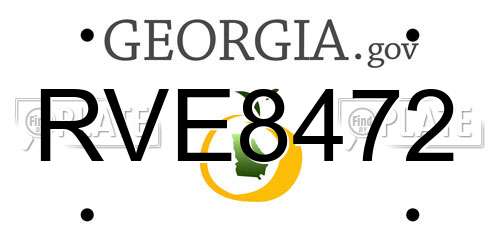 RVE8472 Georgia License Plate