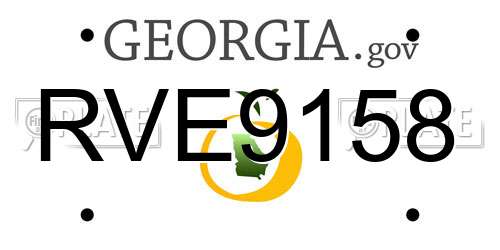RVE9158 Georgia License Plate