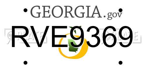 RVE9369 Georgia License Plate