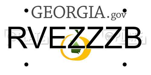 RVEZZZB Georgia License Plate