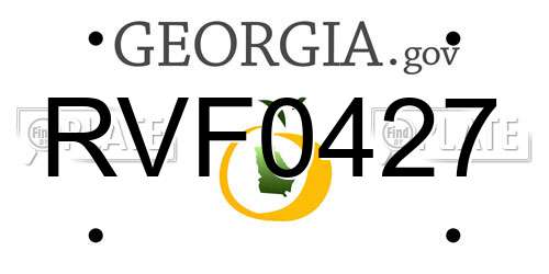 RVF0427 Georgia License Plate
