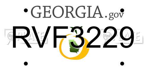 RVF3229 Georgia License Plate