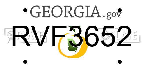 RVF3652 Georgia License Plate