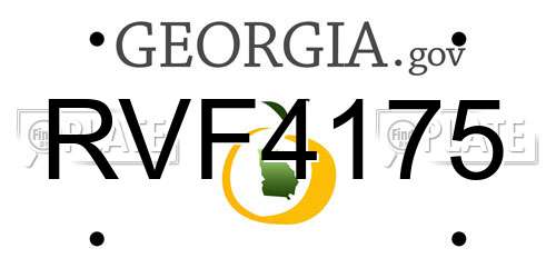 RVF4175 Georgia License Plate