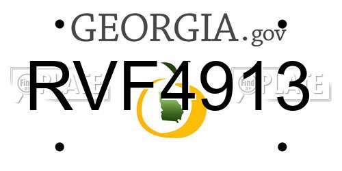 RVF4913 Georgia License Plate