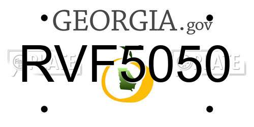 RVF5050 Georgia License Plate