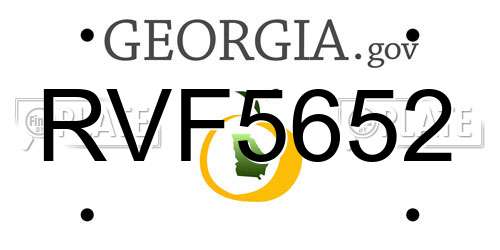 RVF5652 Georgia License Plate