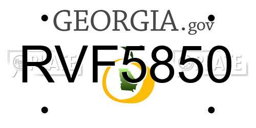 RVF5850 Georgia License Plate