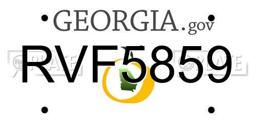 RVF5859 Georgia License Plate