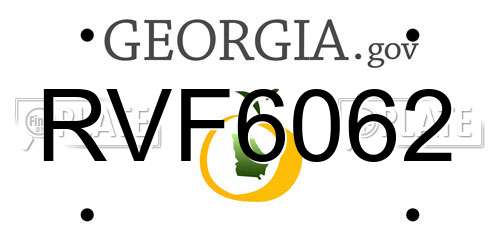 RVF6062 Georgia License Plate
