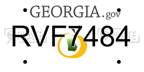 RVF7484 Georgia License Plate