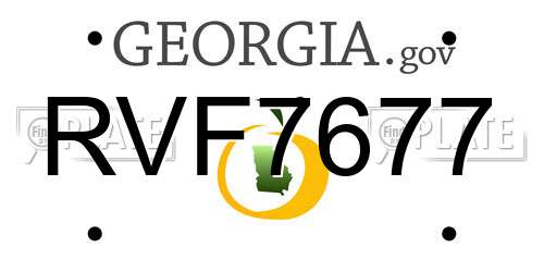 RVF7677 Georgia License Plate