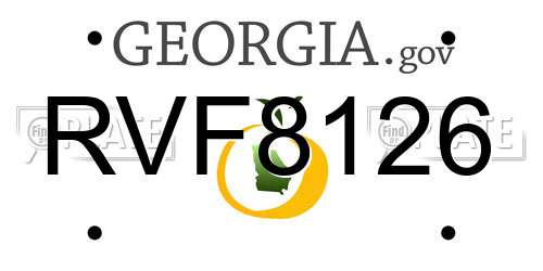 RVF8126 Georgia License Plate