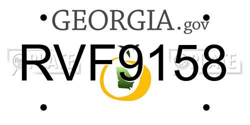 RVF9158 Georgia License Plate