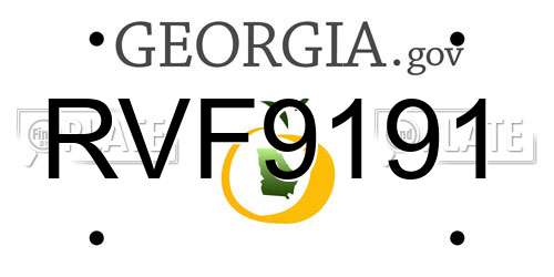RVF9191 Georgia License Plate