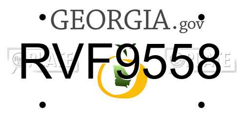 RVF9558 Georgia License Plate
