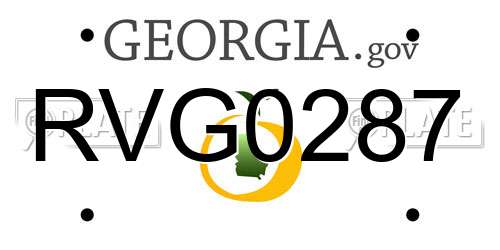 RVG0287 Georgia License Plate