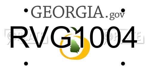 RVG1004 Georgia License Plate