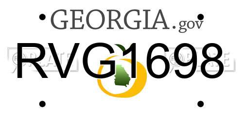 RVG1698 Georgia License Plate