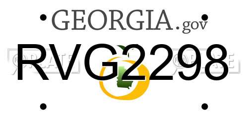 RVG2298 Georgia License Plate