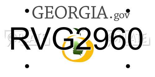RVG2960 Georgia License Plate
