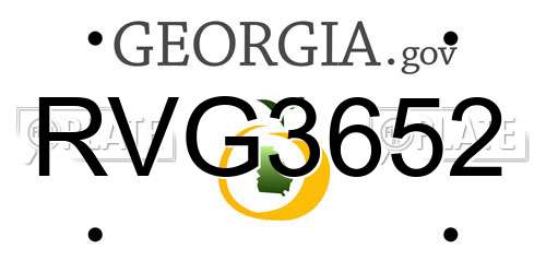 RVG3652 Georgia License Plate