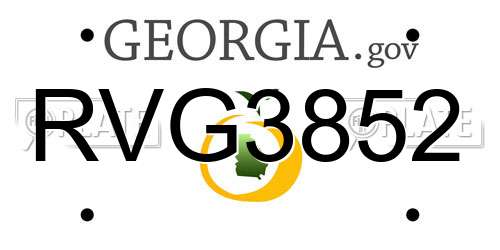 RVG3852 Georgia License Plate