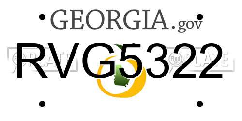 RVG5322 Georgia License Plate