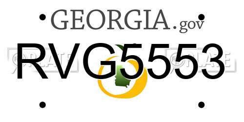RVG5553 Georgia License Plate