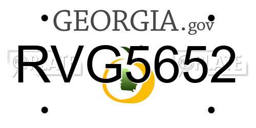 RVG5652 Georgia License Plate