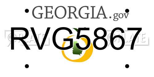 RVG5867 Georgia License Plate