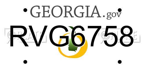 RVG6758 Georgia License Plate