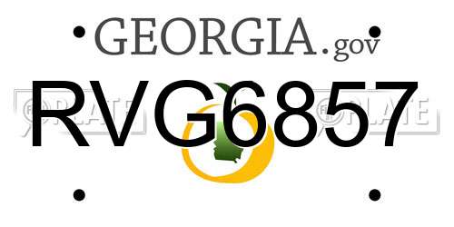 RVG6857 Georgia License Plate