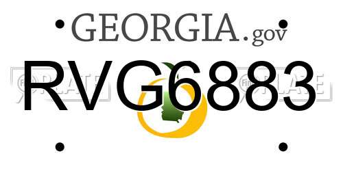 RVG6883 Georgia License Plate
