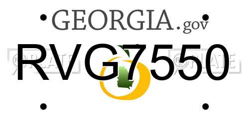 RVG7550 Georgia License Plate