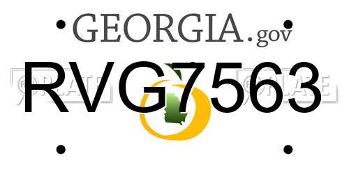 RVG7563 Georgia License Plate