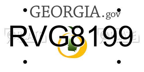 RVG8199 Georgia License Plate