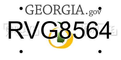 RVG8564 Georgia License Plate