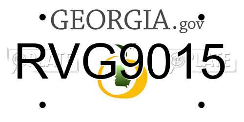 RVG9015 Georgia License Plate