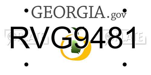 RVG9481 Georgia License Plate