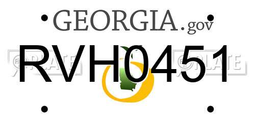 RVH0451 Georgia License Plate